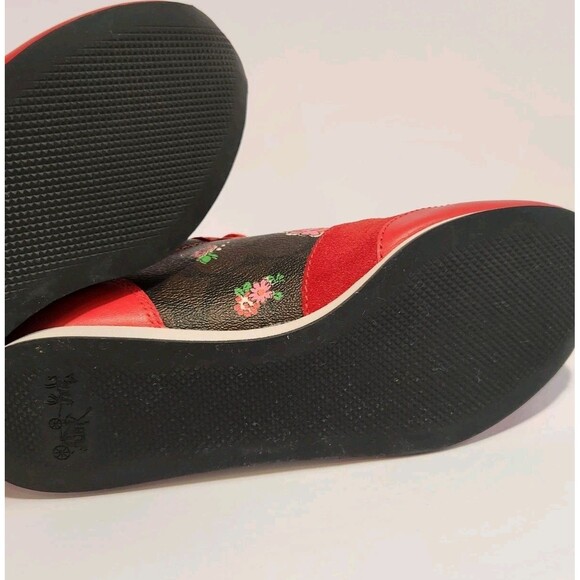 Coach Rebecca II Signature Logo Red and Black Floral Athletic Shoes 7.5 GREAT! - Picture 15 of 16